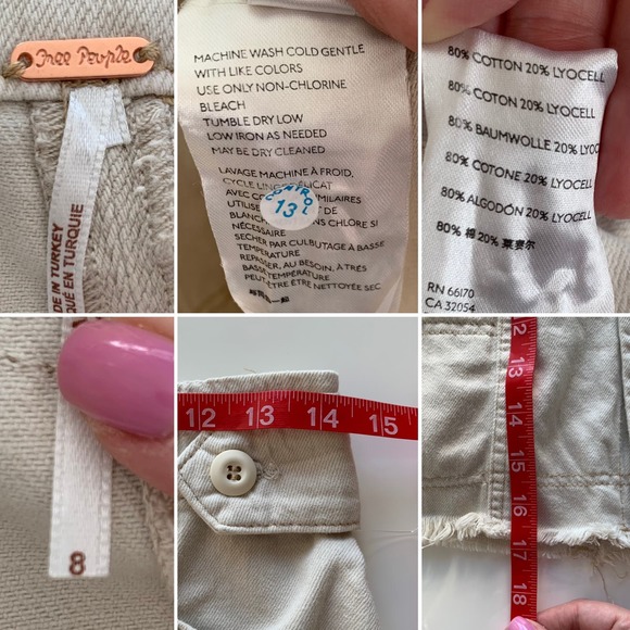 Free People Alpha Utility Raw-Edge Mini Skirt in Tan Size 8 - Picture 12 of 12